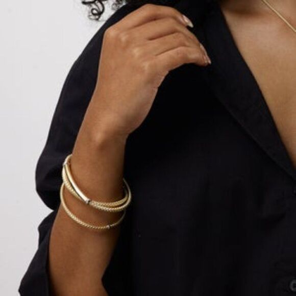 New 14K GOLD Prosecco STRETCH 3MM BRACELET by Phillip Gavriel - Picture 3 of 4